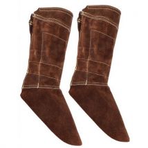 Guêtres De Soudeur En Cuir Croûte Marron Supérieur