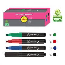 Boite 4 Marqueurs Pointe Biseautée Assortis Pichon
