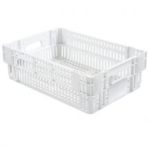 Caisse Ajourée Empilable Emboitable 600 X 400 X 146 Mm - 27 L - Blanc