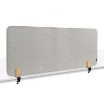 Elements Séparateur De Bureau Acoustique 60x160cm Gris Clair Pince