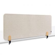 Elements Séparateur De Bureau Acoustique 60x160cm Beige Satiné Pince