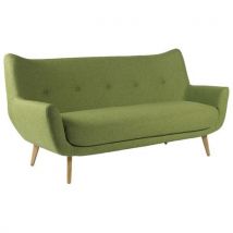 Canapé Luzy 3 Places Pieds Bois Tissu M1 Vert