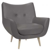 Fauteuil Luzy Pieds Bois Tissu Enduit Pvc M1 Souris