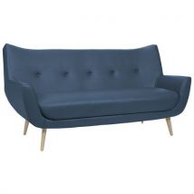 Canapé Luzy 3 Places Pieds Bois Tissu Enduit Pvc M1 Pétrole