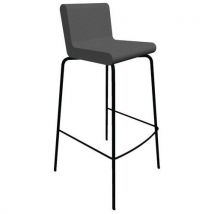 Tabouret Alto Ass/dos Enduit Pvc M1 Gris Souris Pied Noir