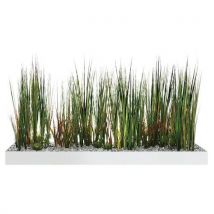 Plateau Végétal Colline Blanc Long 80 Cm Herbes
