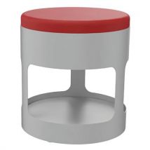 Pouf Orond Mobile Gris Assise Enduit Pvc M1 Groseille