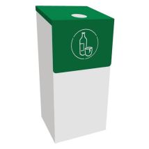 Container De Tri 85 L Blanc Avec Porte Vert Foncé/verre