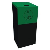 Container De Tri 85 L Noir Avec Porte Vert Foncé/verre