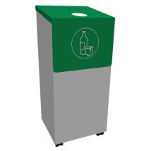 Container De Tri Mobile 85 L Gris Vert Foncé/verre