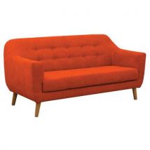 Canapé 3 Places Alix Tissu Polyester Orange