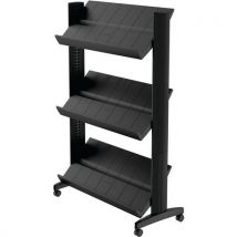 Présentoir Mobile Easy Display 3 Tabelettes Noir - Paperflow