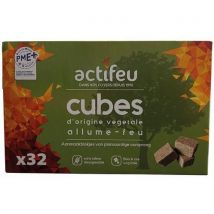 Allume Feu Bois Cire Végétale - 32 Cubes