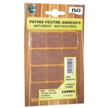 Patin Feutre Adhésif Carré - Marron - 22x22cm