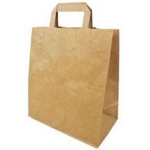 Sac Cabas Kraft Brun Avec Poignées Plates - 70gr/m
