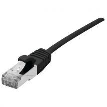 Cordon Patch Blindé Rj45 Fin Noir 0.5m Cat 6a S/ftp Lsoh Sng