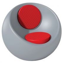 Fauteuil Rondo Gris Fenêtre Ral 7040 - Assise/dossier Rouge Ral 3020