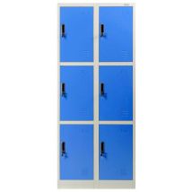 Vestiaire métal 6 cases bleu - Manutan Expert