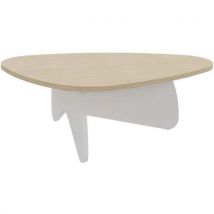 Table Basse Galet Chêne Fil Blanc Galet