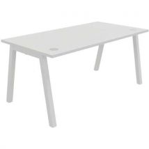 Bureau Individuel 160x80cm Blanc Blanc Partage