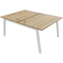 Bench 2 Postes 120x163cm Départ Chêne Nebraska Blanc Partage