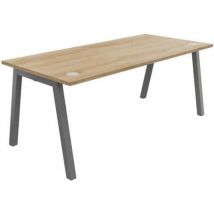 Bureau Individuel 180x80cm Chêne Nebraska Alu Partage