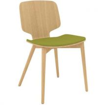 Chaise Code Pieds Bois Naturel Frêne/assise Verte
