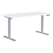 Bureau Motorisé L180xp80 Cm Ép.25 Mm Blanc/alu