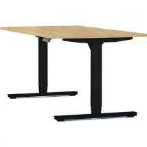 Bureau Motorisé L180xp80 Ép.25mm Chêne Clair/noir