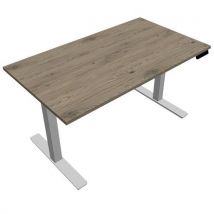 Bureau Motorisé L140xp80 Cm Ép.25 Mm Chêne Brunswick/blanc