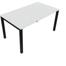 Bureau Pied Carré L160xp80 Cm Ép.25mm Blanc/noir