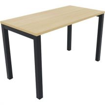 Bureau Pied Carré L120xp80 Cm Ép.25mm Chêne Clair/noir