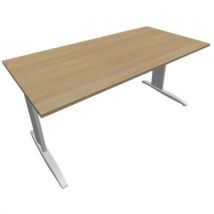 Table Pied L Avec Carter 160x80 Cm Blanc/chêne Clair