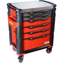 Servante 41 - 6 Tiroirs - Plateau Inox - Rouge