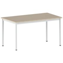 Table Carélie 140 X 80 Cm Fixe T6 Strat Érable Blanc 9016