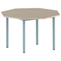 Table Carélie Octog. Ø 120 Fixe T6 Strat Érable Lagon 6027