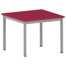 Table Carélie 80 X 80 Cm Mobile T4 Strat Cerise Gris