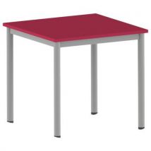 Table Carélie 80 X 80 Cm Mobile T6 Strat Cerise Gris
