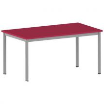 Table Carélie 140 X 80 Cm Mobile T5 Strat Cerise Gris