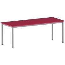 Table Carélie 200 X 80 Cm Mobile T6 Strat Cerise Gris