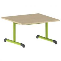 Table Bandana 80 X 80 Cm Fixe T1 Strat Hêtre Miel- Vert 1864