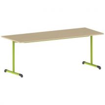 Table Bandana 200 X 80 Fixe T6 Strat Hêtre Miel- Vert 1864