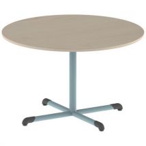 Table Bandana Ronde Ø 120 Cm Fixe T6 Strat Érable Lagon 6027