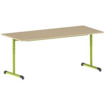 Table Bandana 180x80 Rég. T3 À T6 Strat Hêtre Miel- Vert