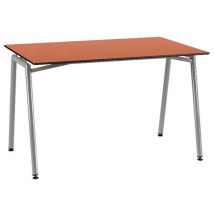 Mobidecor - Table Ella 120x80 cm - Stratifié Compact Orange Gris - Usage Collectivité - Éco-responsable