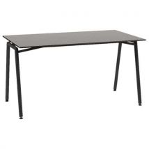 Table Ella 140x80 Fixe T6 Strat Compact Dl Gris Perle Noir
