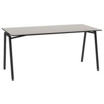 Table Ella 160x80 Fixe T6 Strat Compact Dl Blanc Craie Noir