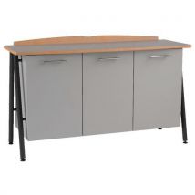 Desserte Ella 3 P Plateau Médium Strat Gris Perle Noir