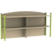 Mobidecor - Crédence Arcus 3 portes Hêtre Mielvert - 140.5x72x29.5 cm - Éco-responsable, PEFC