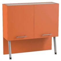 Vaisselier Ella 2 Portes Orange - Gris 9006